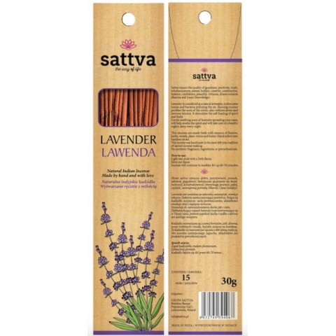 Lavandas smaržas vīraka kociņi Lavender, Sattva Ayurveda, 15 gab.
