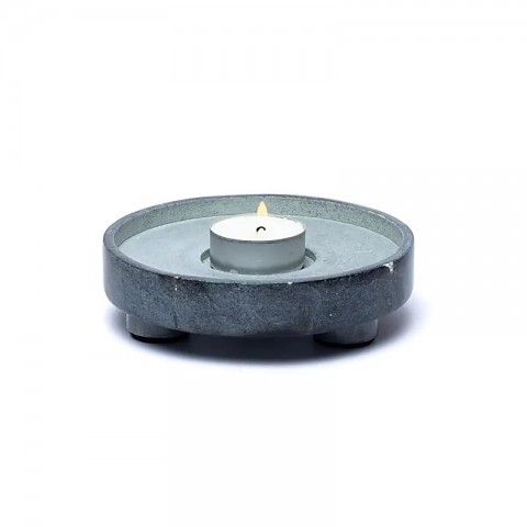 Multifunctional grey soapstone incense burner, 12cm