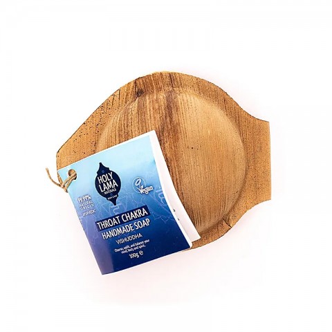 Throat Chakra Soap in Palm Leaf Vishuddha, Holy Lama, 100g