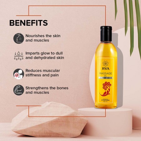 Ājurvēdas ķermeņa masāžas eļļa, Jiva Ayurveda, 120ml