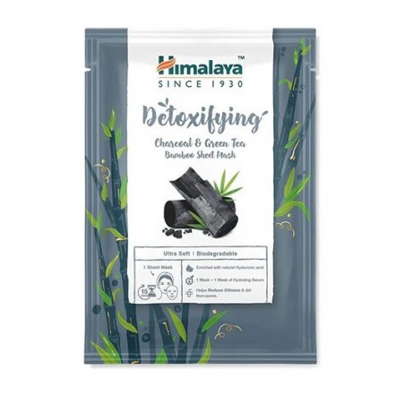 Detoxifying Charcoal & Green Tea Bamboo Sheet Mask, Himalaya, 30ml