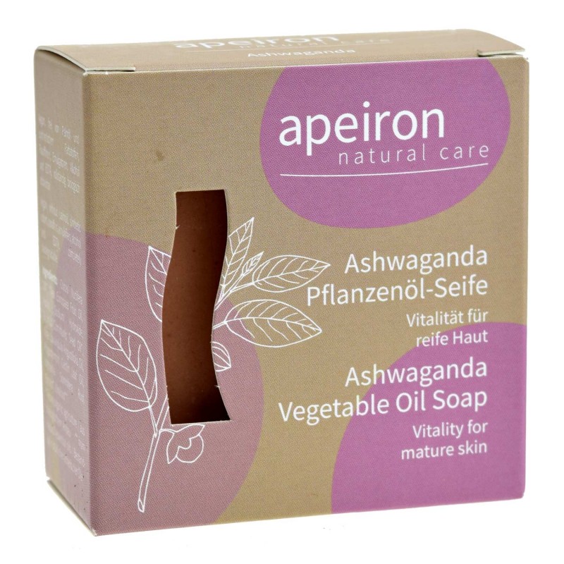 Zāļu eļļas ziepes Ashwaganda, Apeiron, 100 g