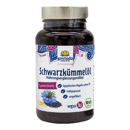 Organiskā melno ķimeņu sēklu eļļa, Govinda, 500mg, 90 kapsulas