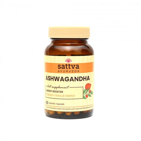 Ashwagandha uztura bagātinātājs, Sattva Ayurveda, 60 kapsulas