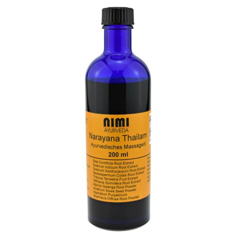 Relaxing body massage oil Narayana Thailam, Nimi Ayurveda, 200 ml