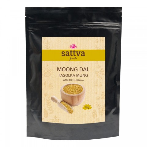 Mung pupiņas Moong Dal, šķeltas, mazgātas, Sattva Foods, 1kg
