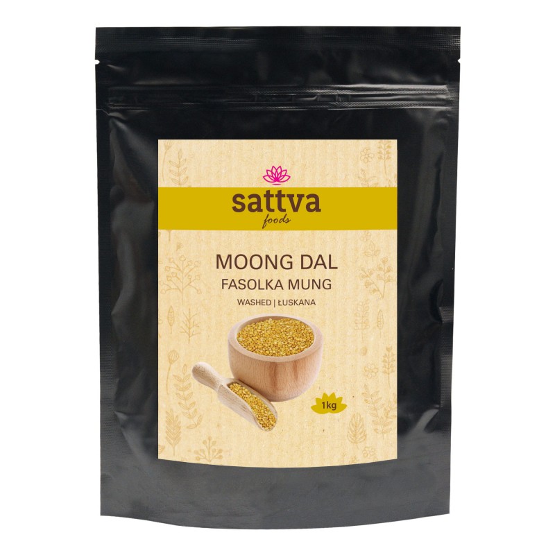 Бобы мунг Moong Dal, дробленые, промытые, Sattva Foods, 1кг Бобы мунг Moong Dal, дробленые, промытые, Sattva Foods, 1кг