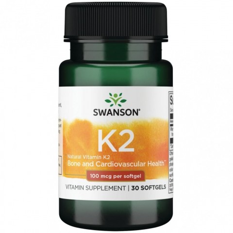 Dabīgais K2 vitamīns, Swanson, 100mcg, 30 kapsulas