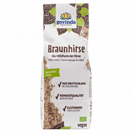 Brūnie savvaļas sorgo milti, bioloģiski, Govinda, 500g