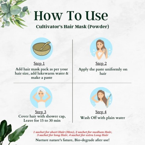 Augu maska matu maskas pūderis apjomam Volumizing, Cultivator's, 100g