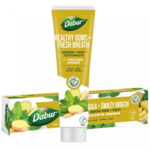 Zāļu zobu pasta ingvera piparmētra Veselīgas smaganas, Dabur, 100 ml