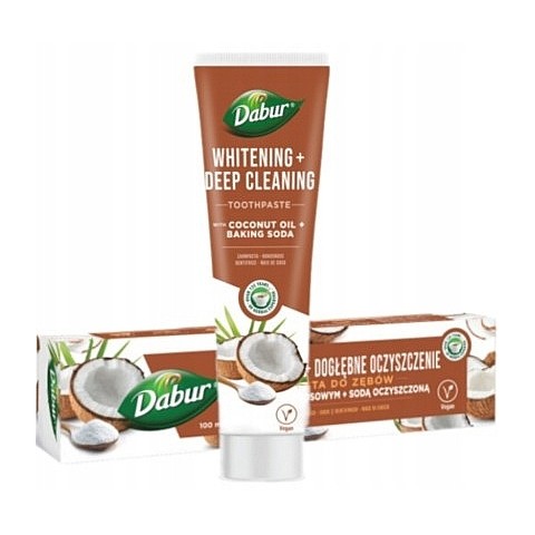 Balinoša zobu pasta ar kokosriekstu eļļu un dzeramo sodu, Dabur, 100 ml