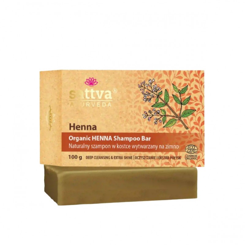 Henna Solid Shampoo, organic, Sattva Ayurveda, 100g