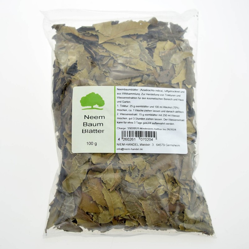 Nīma lapas Neem, sasmalcinātas, žāvētas, 100 g