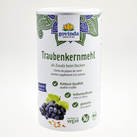 Vīnogu kauliņu milti, organiski, Govinda, 200g