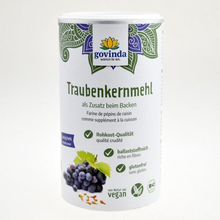 Vīnogu kauliņu milti, organiski, Govinda, 200g