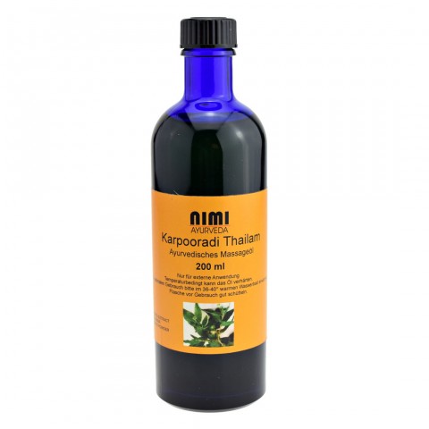 Relaksējoša ķermeņa masāžas eļļa Karpooradi Thailam, Nimi Ayurveda, 200 ml