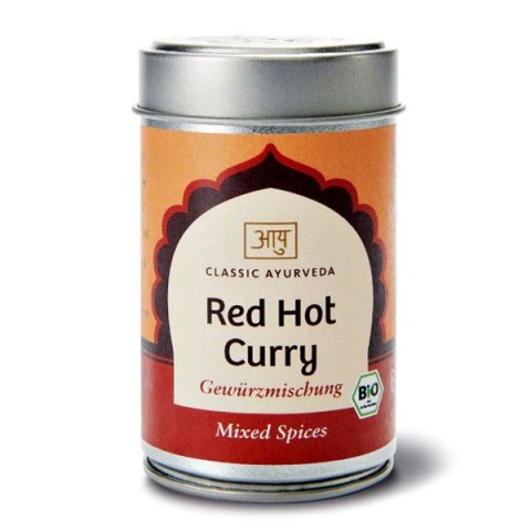 Sarkanais pikantais karija maisījums Red Hot Curry, organisks, Classic Ayurveda, 60 g
