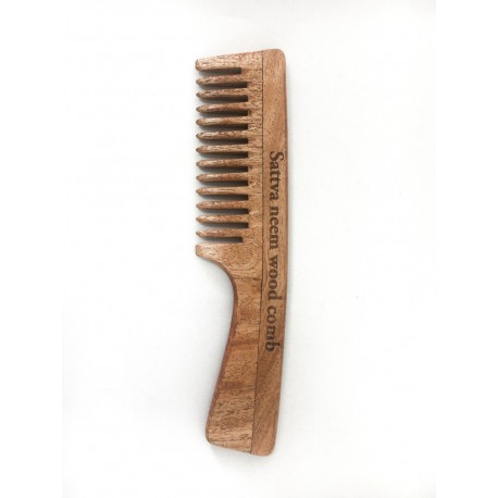 Single wooden neem comb, Sattva Ayurveda, 19 cm