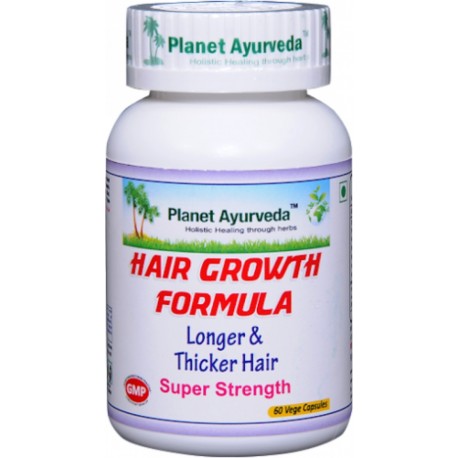 Food supplement Hair Growth Formula, organic, Planet Ayurveda, 60 capsules