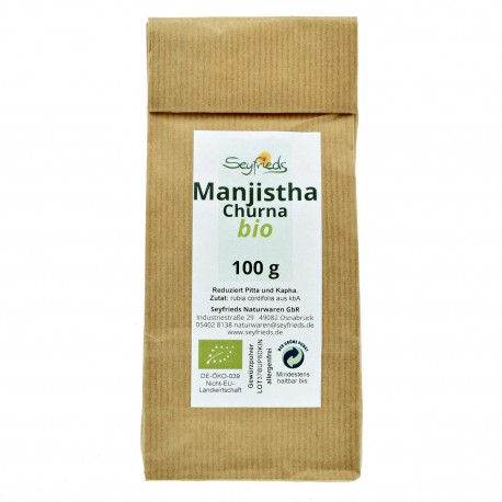Manjistha (širdžialapės raudės) milteliai,  ekologiški, Seyfrieds, 100 g