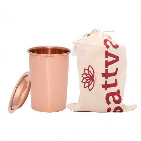 Classic copper glass with lid, Sattva Ayurveda, 350ml