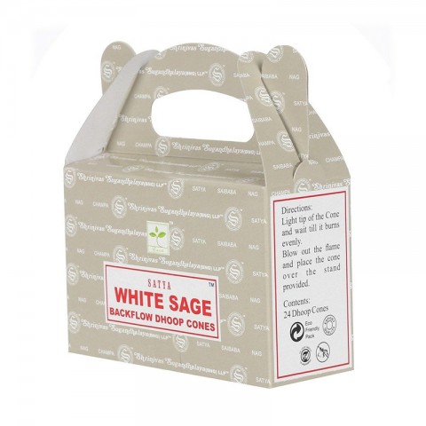 Backflow Waterfall Effect cones White Sage Backflow, Satya, 75g