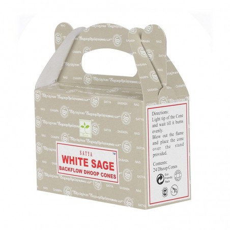 Backflow Waterfall Effect cones White Sage Backflow, Satya, 75g