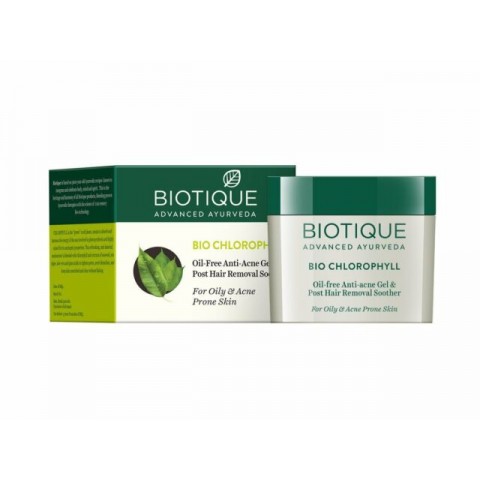 Gēls sejai pret pūtītēm ar hlorofilu Bio Chlorophyll Anti-acne Gel, Biotique, 50 g