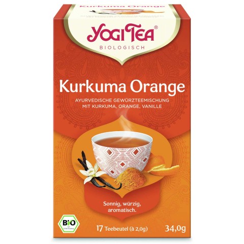 Zāļu tēja ar kurkumu Kurkuma Orange, Yogi Tea, 17 maisiņi