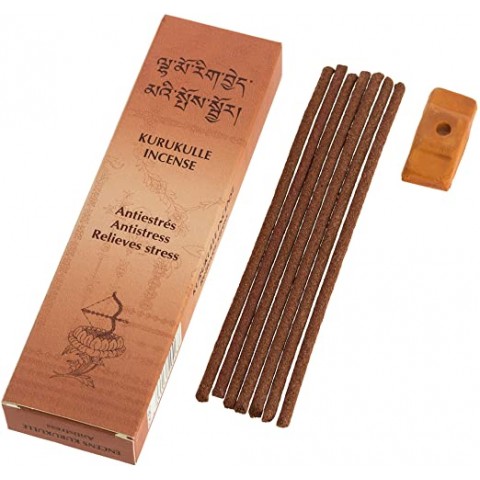 Тибетские ароматические палочки Kurukulle Reliefs Stress, с держателем, 20 палочек