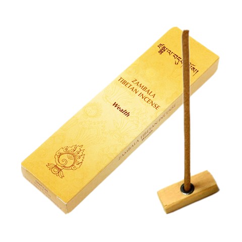 Tibetan incense sticks Zambala Wealth, with holder, 20 sticks