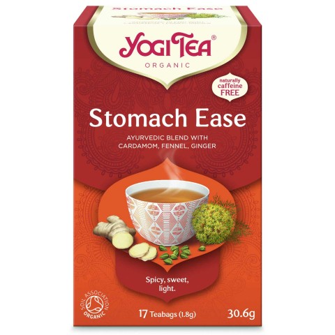 Prieskoninė ajurvedinė arbata Stomach Ease ("Lengvumas skrandyje"), ekologiška, Yogi Tea, 17 pakelių