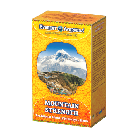 Atpalaiduojanti ajurvedinė Himalajų arbata MOUNTAIN STRENGTH SHERPA, biri, Everest Ayurveda, 100g