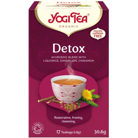Zāļu ajūrvēdas tēja Detox, Yogi Tea, 17 maisiņi