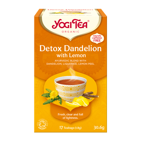 Pieneņu tēja ar citronu Detox With Lemon, Yogi Tea, 17 maisiņi