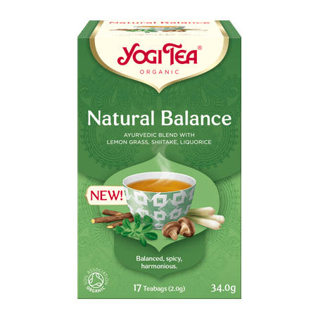 Zāļu līdzsvarojoša tēja Natural Balance, Yogi Tea, organiska, 17 maisiņi