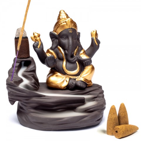 Atbulinio smilkimo "krioklio efekto" (backflow) laikiklis Ganesha