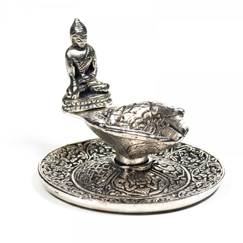 Smilkalų laikiklis Siūlančios Rankos su Budha, aliuminis, 9cm