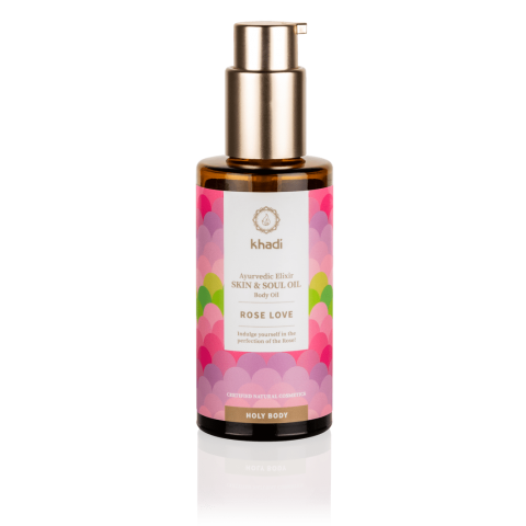 Ķermeņa un sejas ādas eļļa Rose Love Beauty Elixir, Khadi, 100 ml