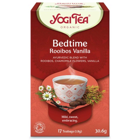 Rooibos sarkanā tēja vakaram ar vaniļu tēju Bedtime, Yogi Tea, organiska, 17 maisiņi