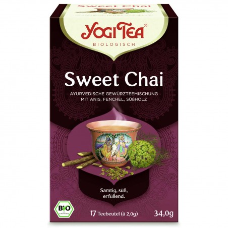 Zāļu tēja Sweet Chai, Yogi Tea, organiska, 17 maisiņi