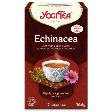 Prieskoninė ajurvedinė arbata su ežiuole Echinacea, ekologiška, Yogi Tea, 17 pakelių