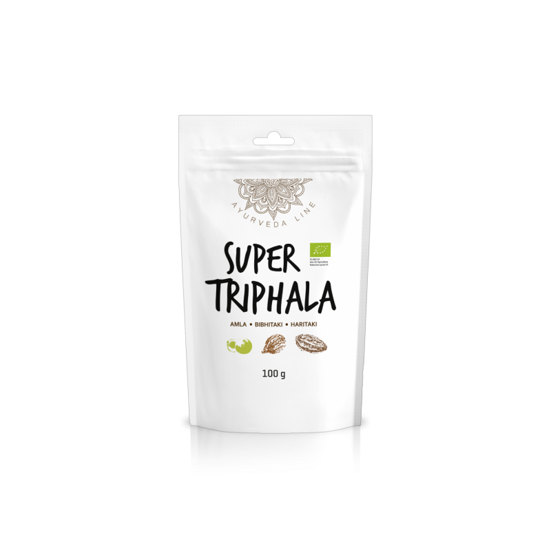 Trifala pulveris Super Triphala, organisks, Ayurveda Line, 100 g Trifala pulveris Super Triphala, organisks, Ayurveda Line, 100 g