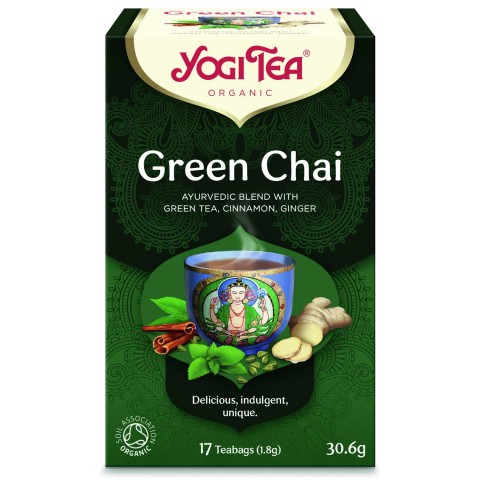 Zaļā tēja Green Chai, Yogi Tea, 17 maisiņi