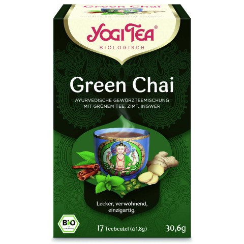 Zaļā tēja Green Chai, Yogi Tea, 17 maisiņi