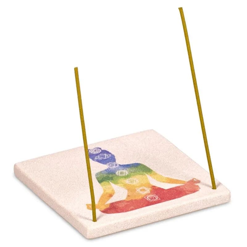 Soapstone incense stick holder 7 Chakra, 10cm