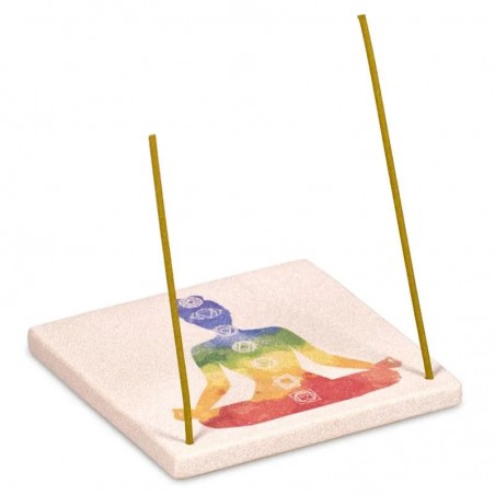 Soapstone incense stick holder 7 Chakra, 10cm