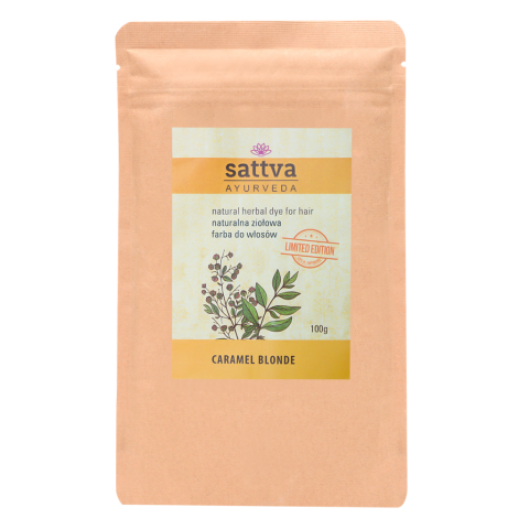 Augu gaiša karameļu matu krāsa Caramel Blonde, Sattva Ayurveda, 100 g