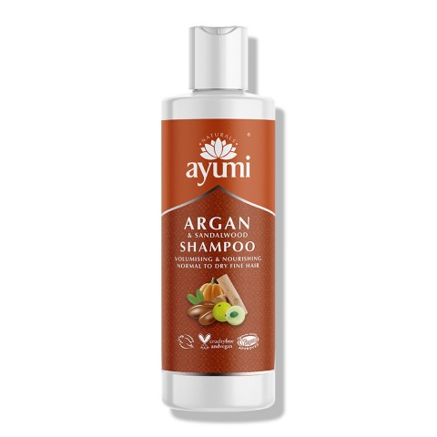 Maitinantis šampūnas plaukų apimčiai Argan & Sandalwood, Ayumi, 250 ml